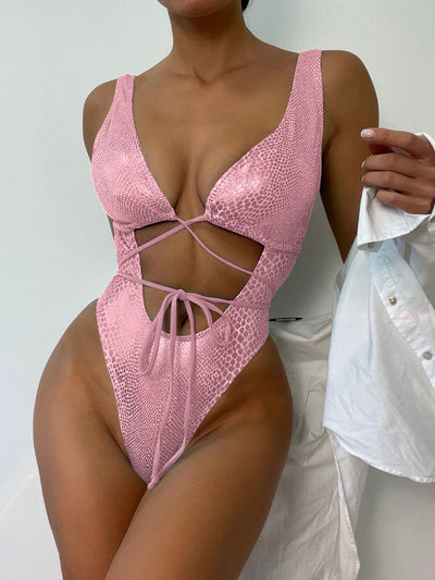 Strappy Lace Up Swimsuit