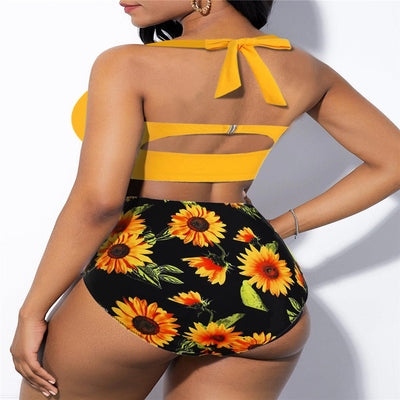 High Waist Sunflower Bikini