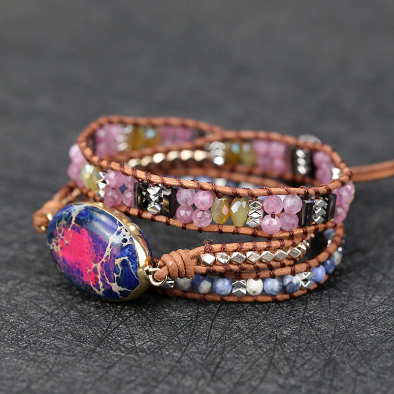 Imperial Agate Stone Hand-woven Bracelet