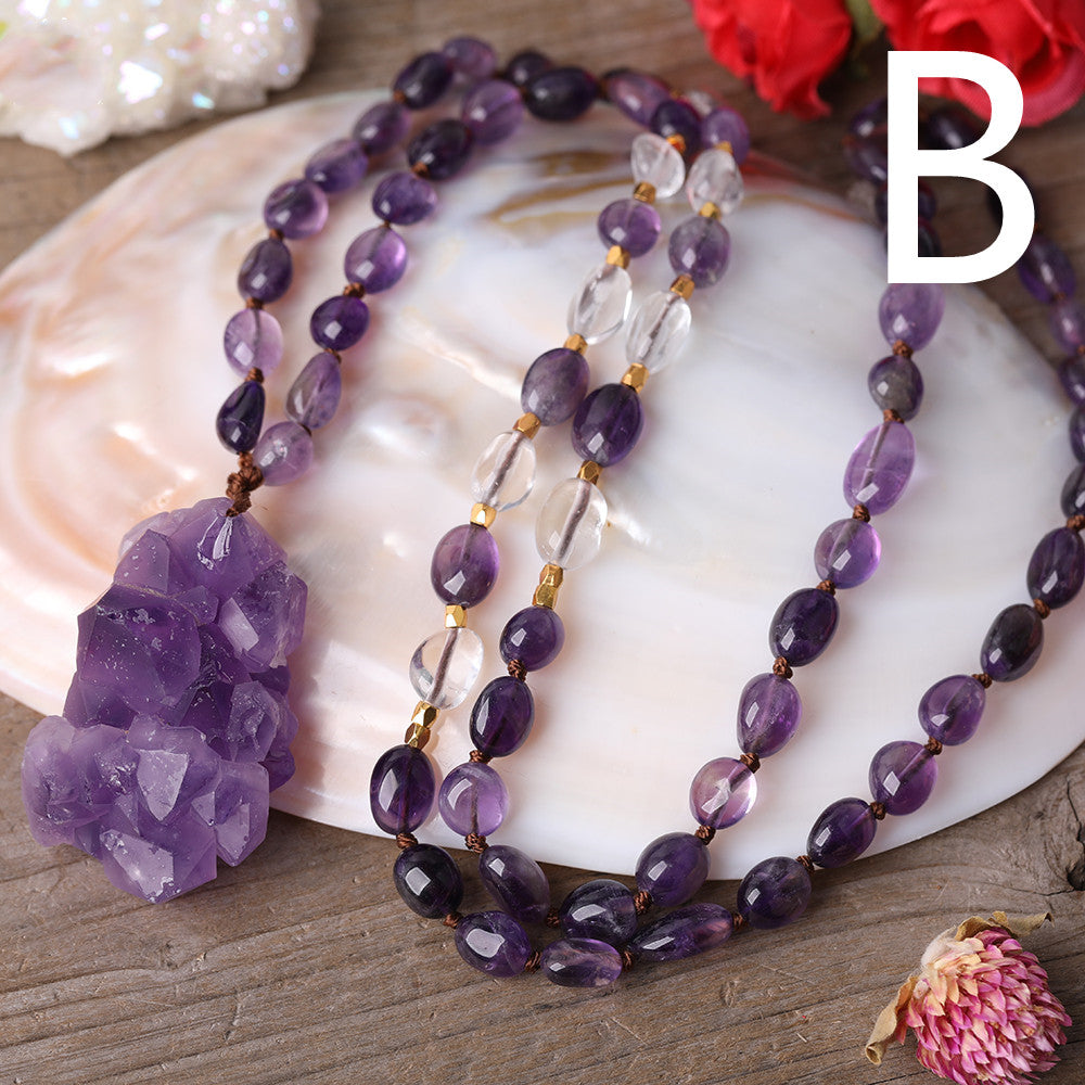 Natural Amethyst Chunky Handmade Necklace