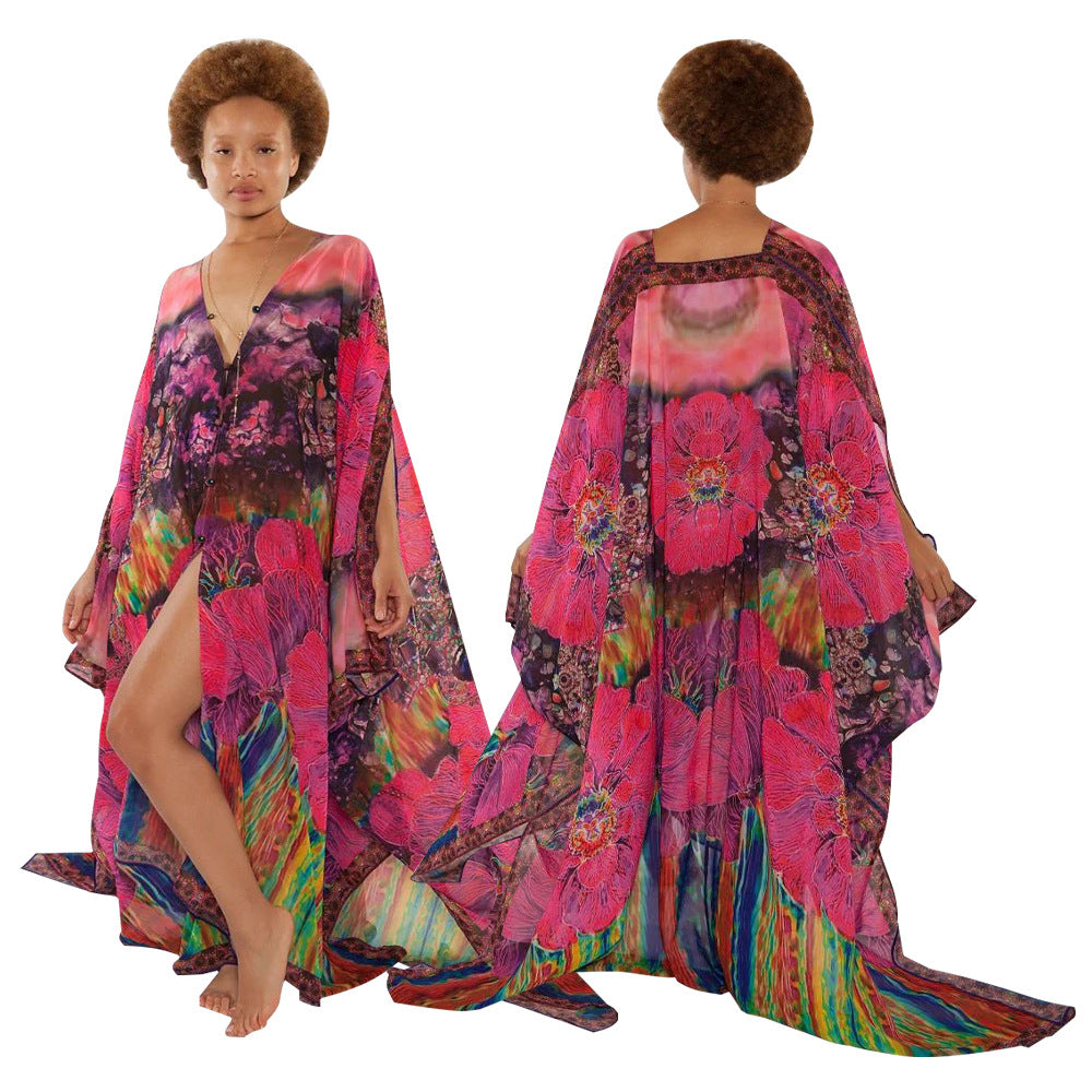 Vibrant Kaftan Kimono Robe