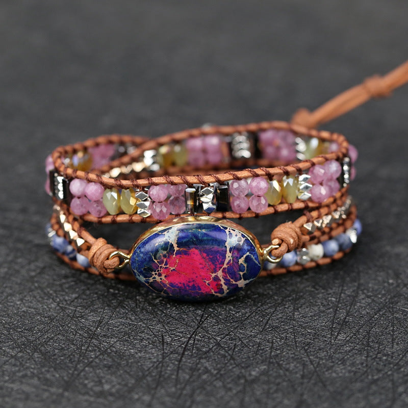 Imperial Agate Stone Hand-woven Bracelet